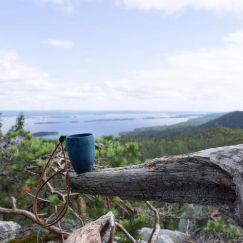 Kupilka 5 Shot Cup mit Lederkordel blueberry blue